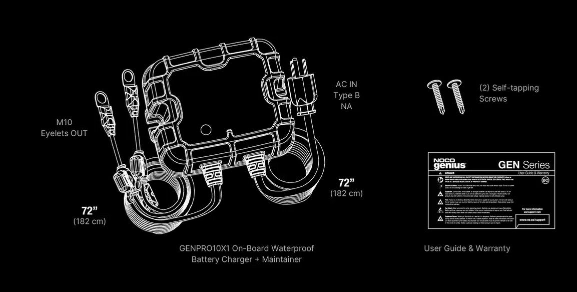 Noco Genius 12V 1-Bank 10A On-Board Battery Charger