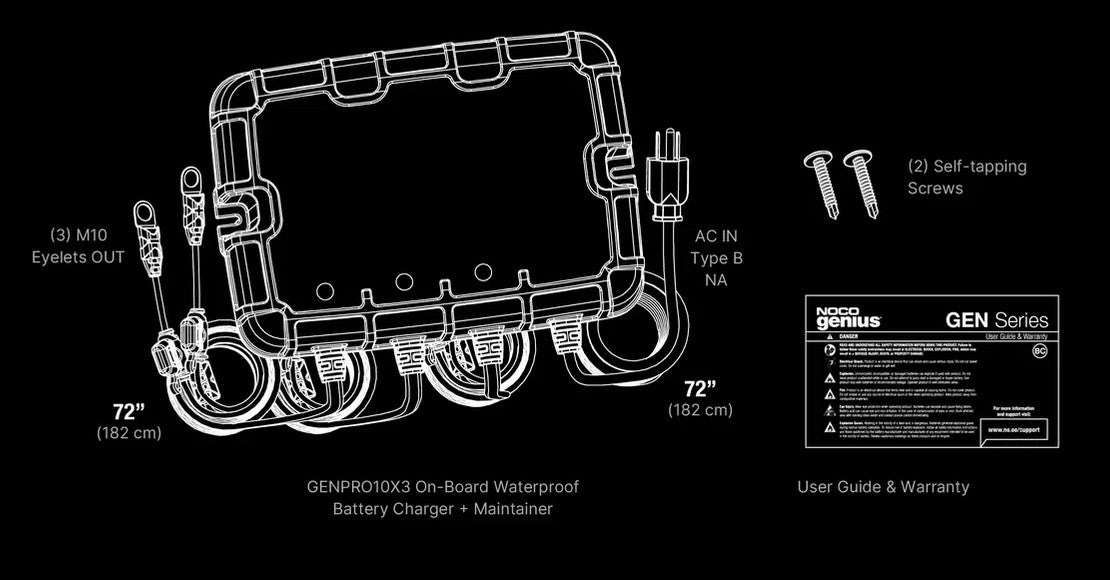 Noco Genius 12V 3-Bank 10A On-Board Battery Charger